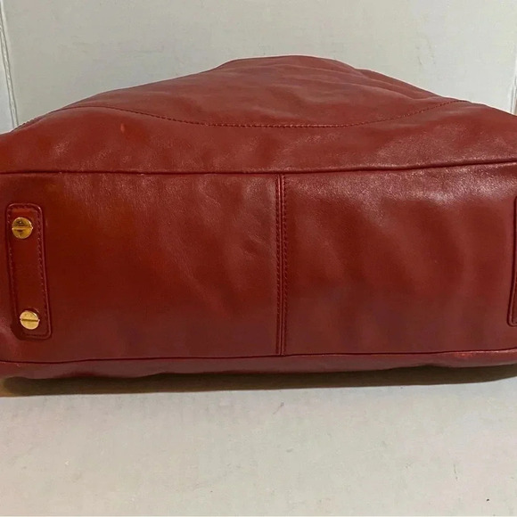 Rachel Zoe red leather tote handbag